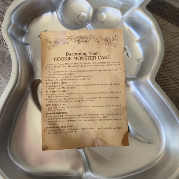 VINTAGE 1977 Wilton Cookie Monster Cake Pan w/ Instructions - #502-7475 - Picture 4 of 5